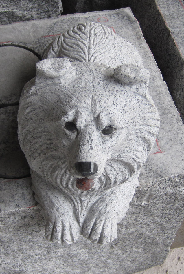 Lying Dog Stone sculpture